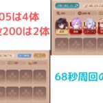 ［放置少女］戦役205は4体、サブ戦役200は2体で68秒周回［皇室金龍］