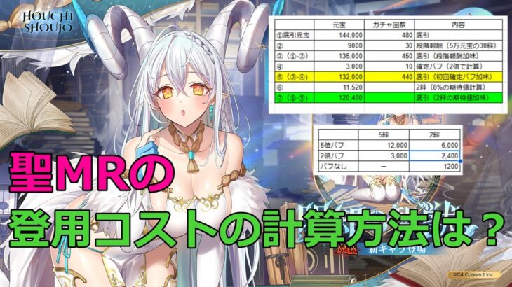 【放置少女】 聖MR（白沢）を登用するにあたり、聖MRの登用に必要なコストを計算しました