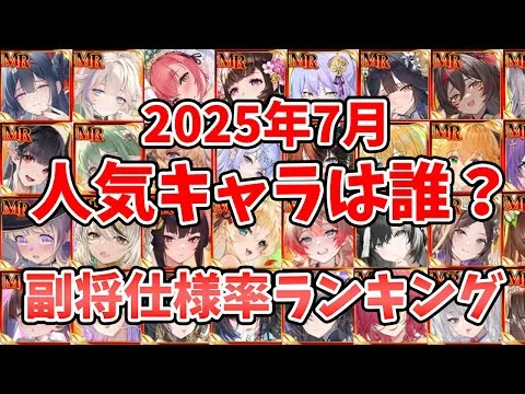 【放置少女】今人気な副将はこれ！あのキャラがついに順位大幅ダウン。代わりに台頭してきた新勢力も。皇室人気キャラランキング