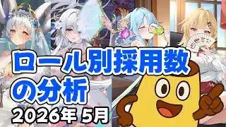 【放置少女】2026年5月 ロール別採用数の分析(皇室人気副将ランキング付録)