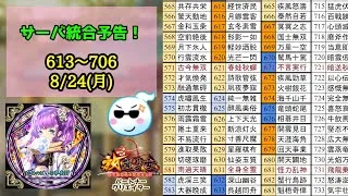 【放置少女】サーバ統合は706まで！対象鯖確認してみて #放置少女パートナークリエイター