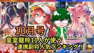 【放置少女副将特集】皇室龍枠11人が使う連携副将人気ランキング！！10月号【デフ】